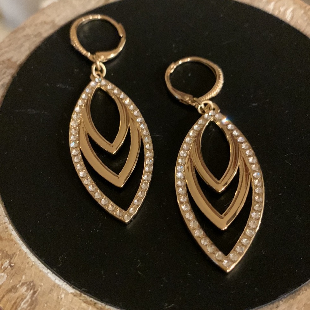 Drop Earrings • Costume Jewelry • wedding jewelry •  “diamonds” & “yellow”